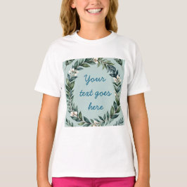 Camiseta cor d'água ilustrada com texto da coroa floral