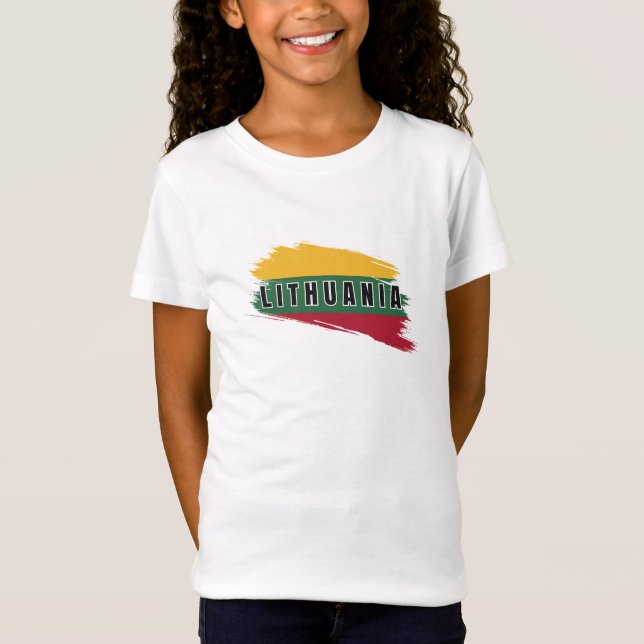 Camiseta Cor d'água moderna Lituânia Sinalizador Lietuva So (Frente)