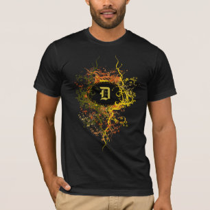Camiseta Cor damasco de safra com Monograma - Letra D