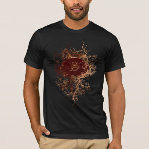 Camiseta Cor damasco de vinheta com Monograma - Letra S