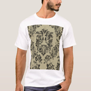 Camiseta Cor damasco feita à mão: ornamento de vintage.