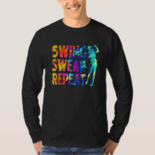 Camiseta Cor de Água Balanço Jurar Repetir Clube de Golfe