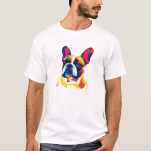 Camiseta Cor de Água do Retrato do Bulldog Francês
