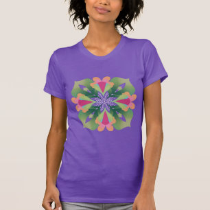 Camiseta Cor de água geométrica do abstrato de flor da Índi