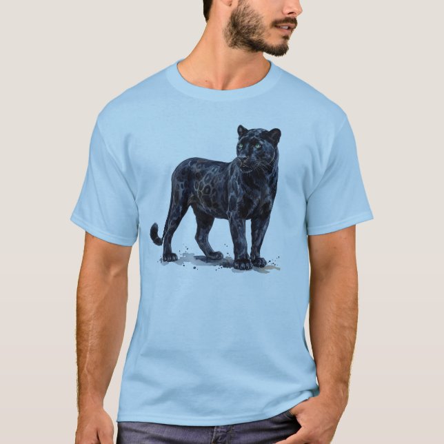 Camiseta cor de água pantera negra (Frente)