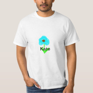Camiseta Cor de água verde azul adicione seu nome ao texto