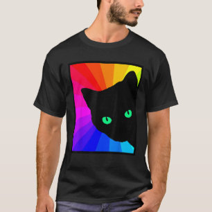 Camiseta Cor de Gato Preto Prisa Olhos Verdes do Gato