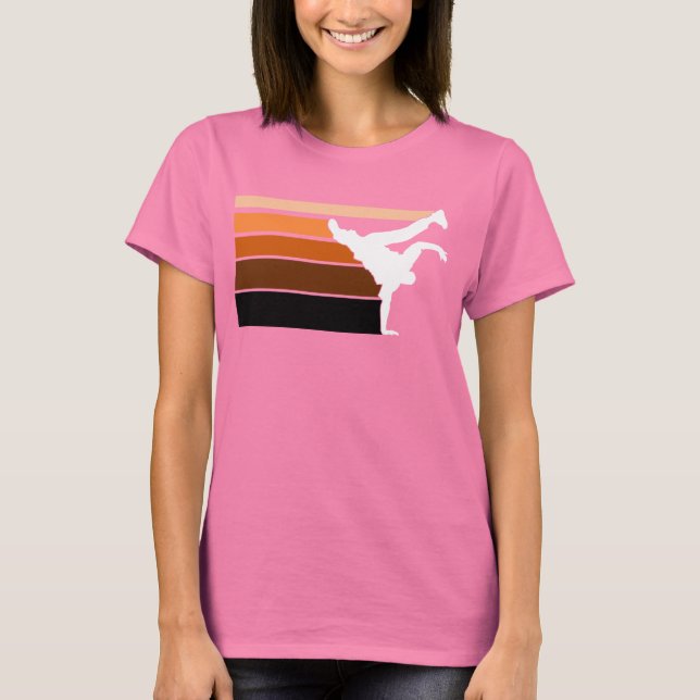 Camiseta Cor de laranja gradiente do BBOY (Frente)