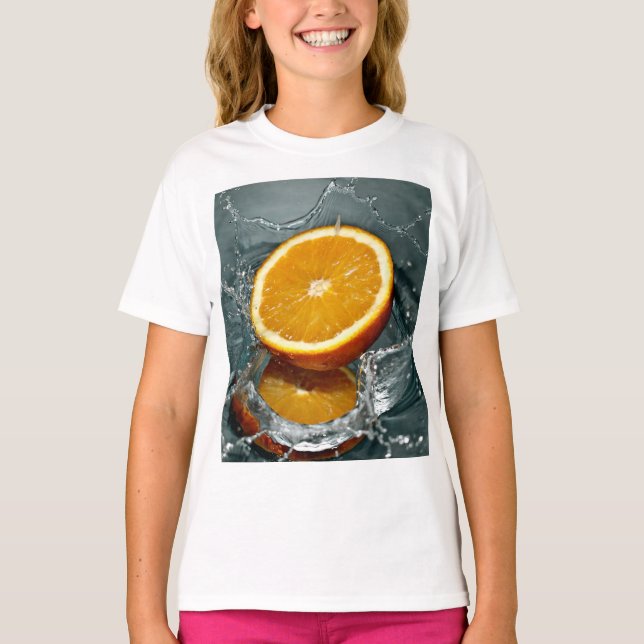 Camiseta Cor de laranja positiva suculenta para o humor vit (Frente)