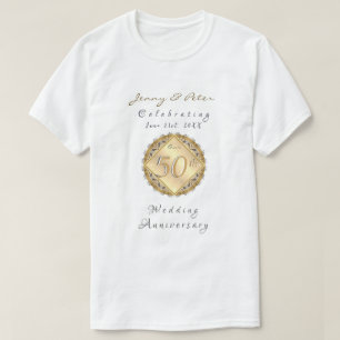 Camiseta cor de ouro rosa de 50º aniversário de ca