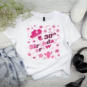 Camiseta Cor de Rosa Aniversário da Disco Cowgirl Tripu