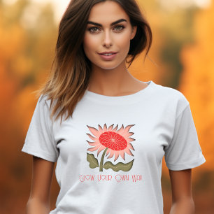 Camiseta Cor-de-rosa bonito 3D Girassol