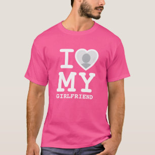 Camiseta Cor de rosa-branca personalizada adoro os meus nam