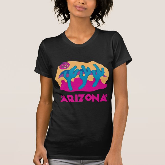 Camiseta Cor-de-rosa do deserto arizona (Frente)
