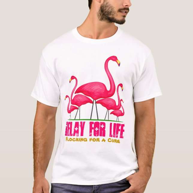 Camiseta + cor-de-rosa do flamingo (Frente)