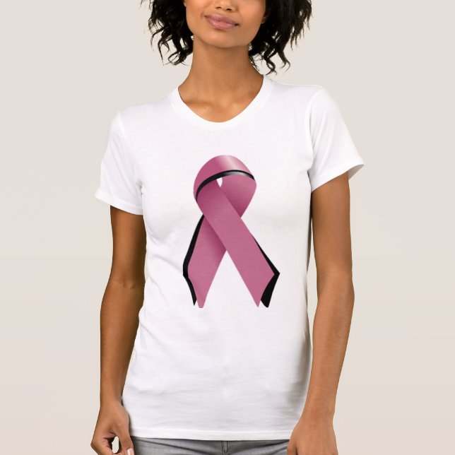 Camiseta cor-de-rosa-fita (Frente)