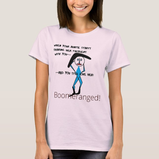 Camiseta Cor-de-rosa pálido - Tia Amor Tee Boomerangado (Frente)