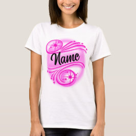 Camiseta Cor-de-rosa personalizado com escovas de ar person