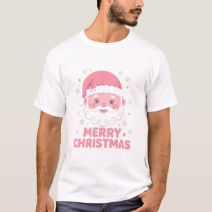 Camiseta Cor-de-Rosa Santa Feliz Natal Coquette