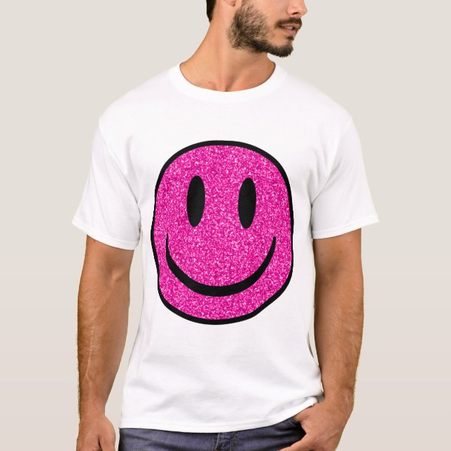 Camiseta Cor-de-rosa - Sorriso brilhante (Frente)
