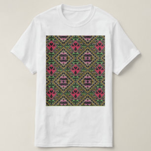 Camiseta Cor-de-rosa vibrante e Abstrato verde