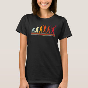 Camiseta Cor de Vintagem da Evolução do Jogador de Tênis de