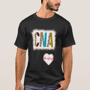 Camiseta Cor do Cna Branqueado Metade da Enfermagem do Leop