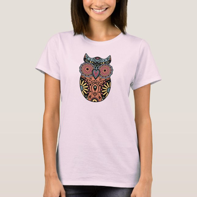 Camiseta Cor do Coruja do Crânio do Açúcar (Frente)