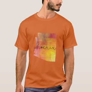Camiseta Cor do costume da arizona de Phoenix da aguarela