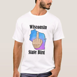 Camiseta Cor do dedo médio da t-shirt do pássaro do estado