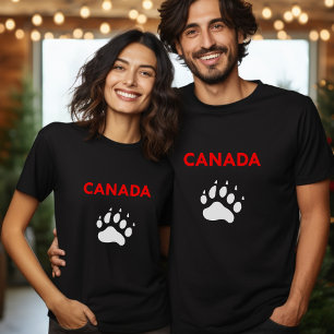 Camiseta Cor do desenho da pata do animal do Canadá