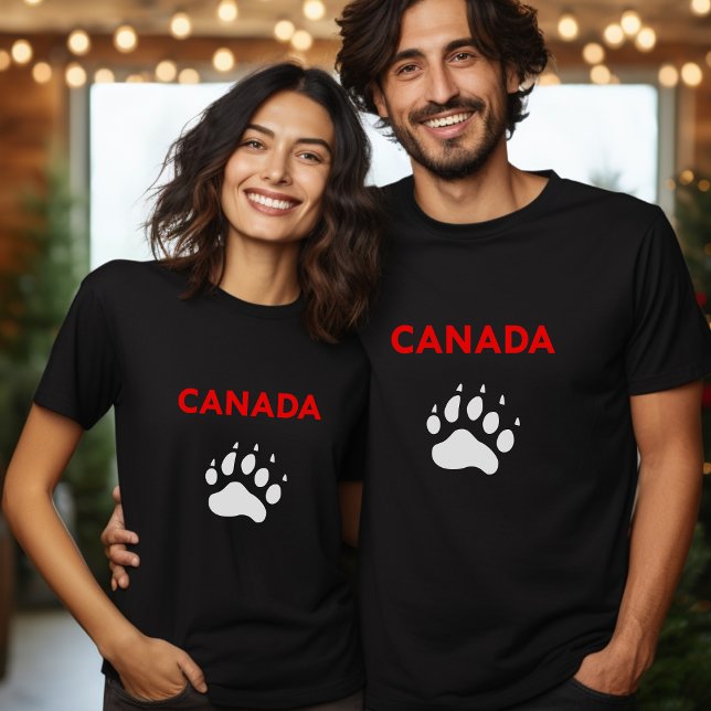 Camiseta Cor do desenho da pata do animal do Canadá (Criador carregado)