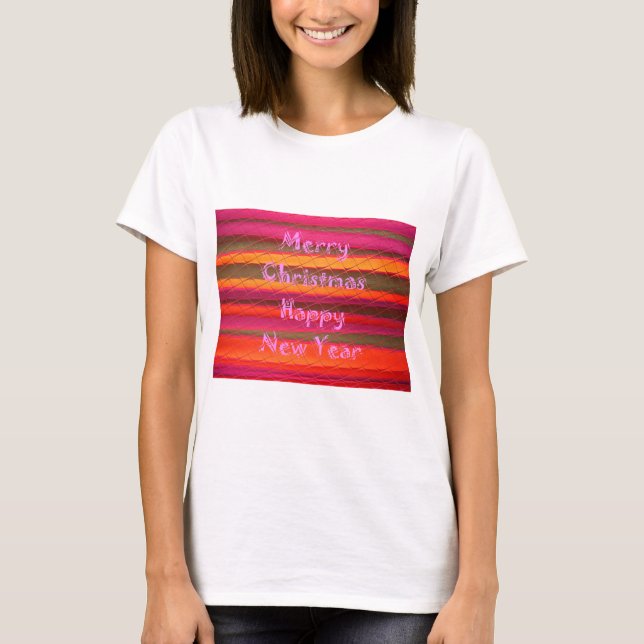 Camiseta Cor do Feliz ano novo Feliz de Natal (Frente)