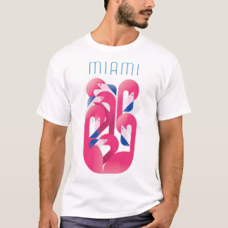 Camiseta Cor do flamingo de Miami