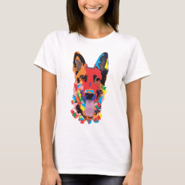 Camiseta Cor do german shepherd