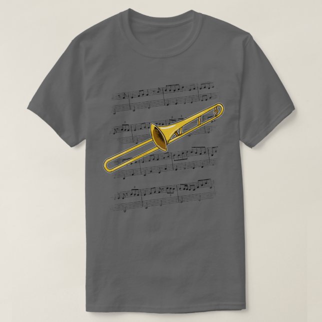 Camiseta Cor do músico do latão trombonista (Frente do Design)