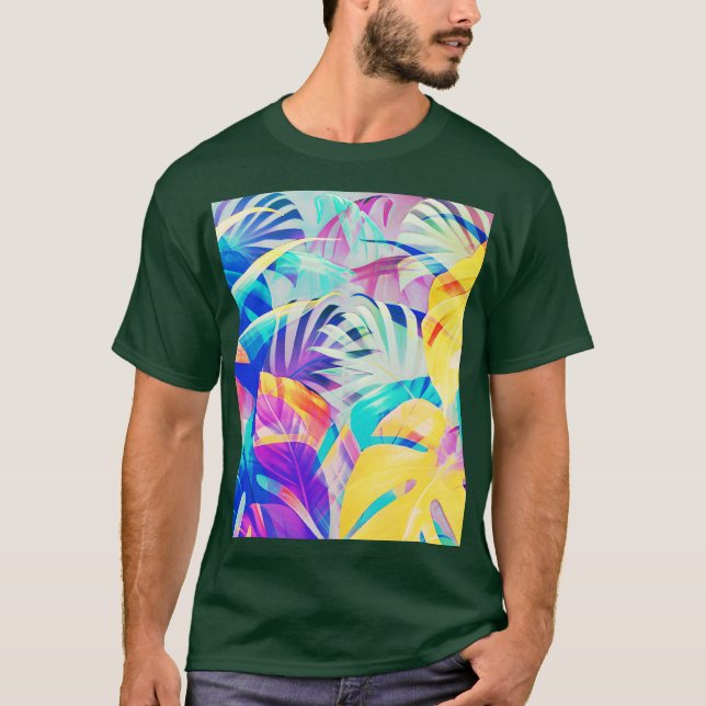 Camiseta Cor do Pastel Floral Moderno Abstrato (Frente)