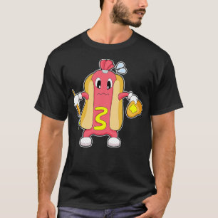Camiseta Cor do pincel da pintura do Hotdog