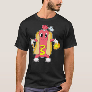 Camiseta Cor do pincel da pintura do Hotdog
