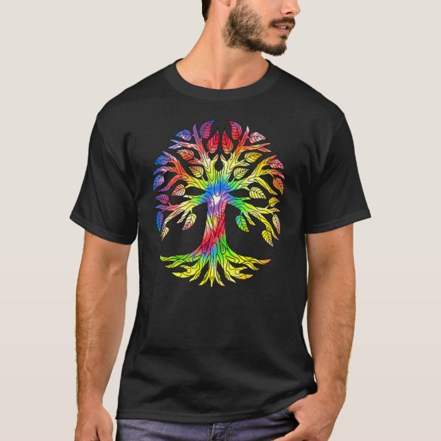 Camiseta Cor do Símbolo de Árvore de Vida (Frente)