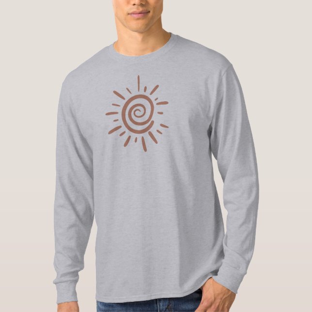 Camiseta Cor do tom Boho Sun Abstrato Illustração (Frente)