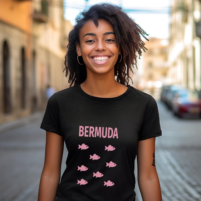 Camiseta Cor Escura da Escola de Peixes das Bermudas (Criador carregado)