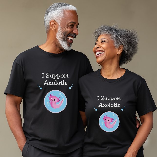 Camiseta Cor Escura dos Axolotls - Púrpura Cuta I (Criador carregado)