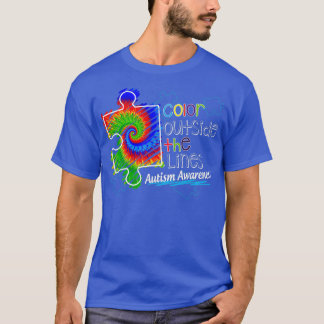 Camiseta Cor Fora Do Hippie De Consciência Do Autismo