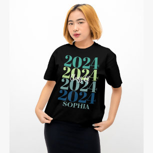 Camiseta Cor Graduado Moderno Colorido da Turma de 2024