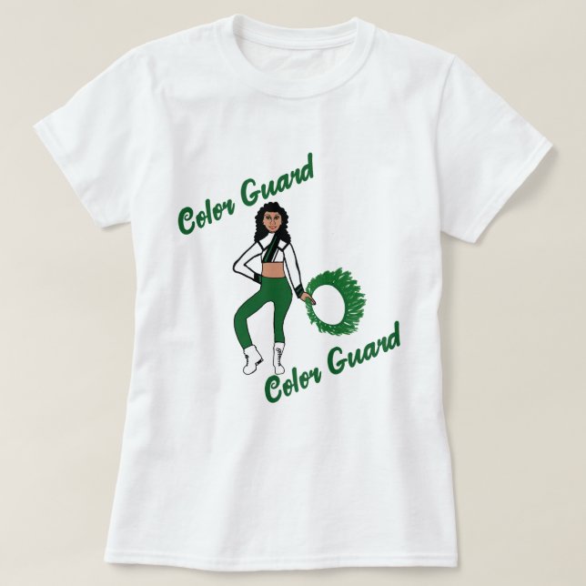 Camiseta Cor Guarda T-Shirt Verde Branco (Frente do Design)