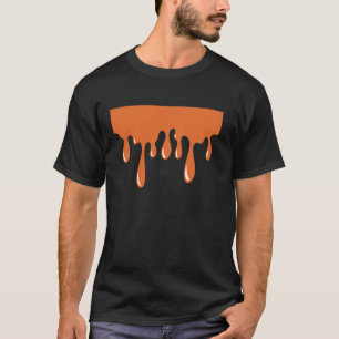 Camiseta Cor Laranja Chocolate Derretido Figurino de Bolo H