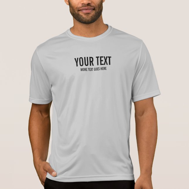 Camiseta Cor Prateada da Imagem de Texto Personalizada Gera (Frente)