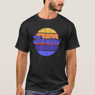 Camiseta Cor retrorcolorida vibrante Gratidão Mens Mulheres