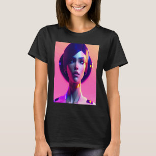 Camiseta Cor Rosa Pastel Cor-de-Cor-de-Laranja Dinâmica Mul